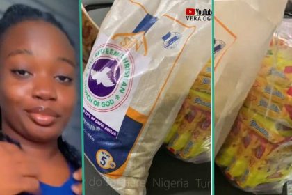 Nigerian Lady Exposes Church's Address After Getting Spaghetti, Rice, Noodles as First-timer's Gifts