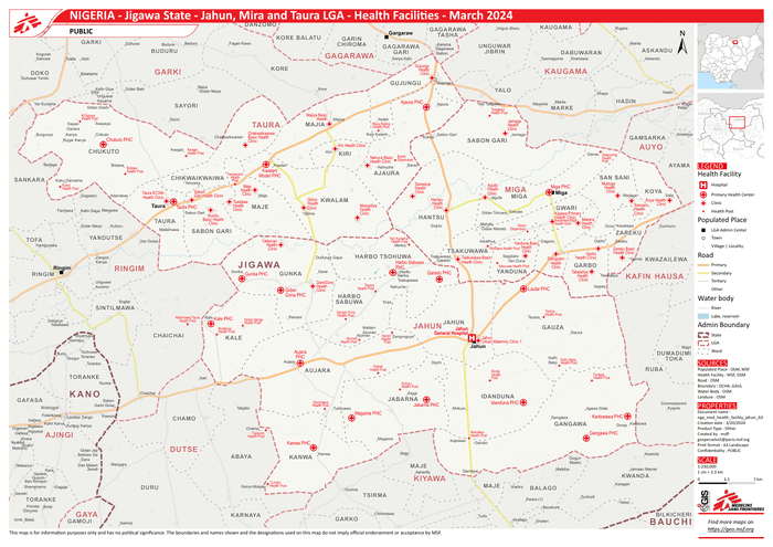 Nigeria - Jigawa State, Jahun, Mira and Taura LGA - Health Facilities - March 2024 - Nigeria - ReliefWeb