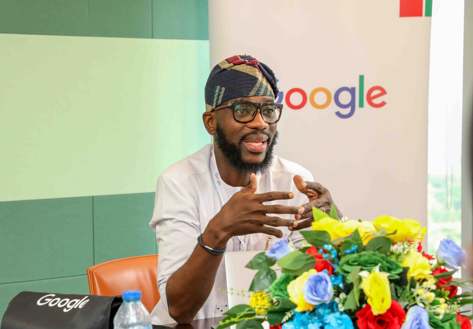 Olumide Balogun, Google West Africa Country Director speaking at an event