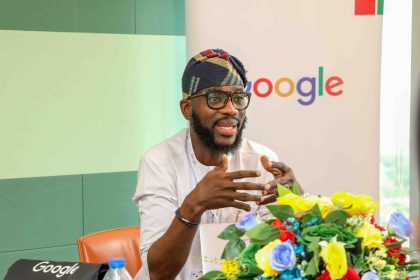 Olumide Balogun, Google West Africa Country Director speaking at an event