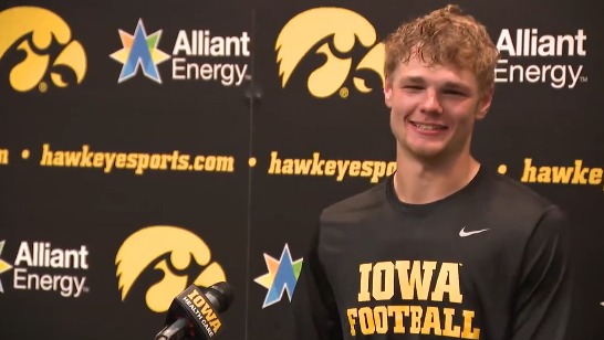 Iowa receiver credits Jesus after scoring 2 TDs in first game