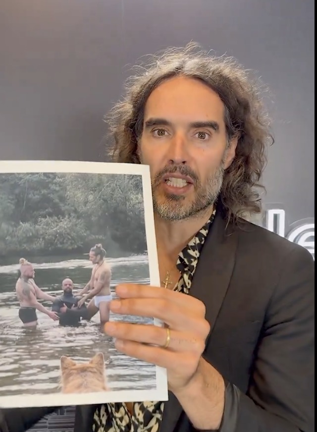 Russell Brand defends performing baptism in tighty-whities