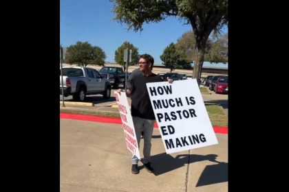 Protester arrested for causing 'disturbance' outside Texas church