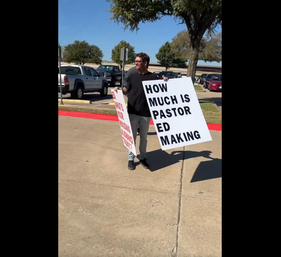 Protester arrested for causing 'disturbance' outside Texas church