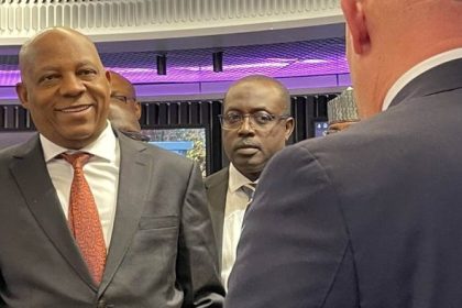 Nigeria's Vice President Kashim Shettima and Ericsson Middle East and Africa head Patrick Johansson