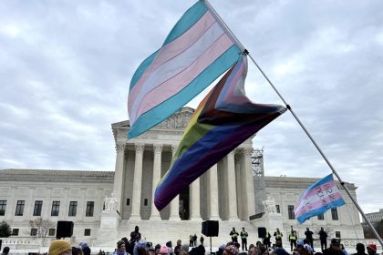 Dueling rallies demonstrate outside Supreme Court amid trans case