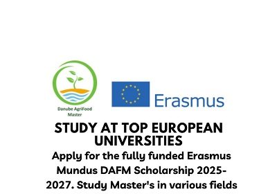 Fully Funded Erasmus Mundus DAFM Scholarships 2025-2027