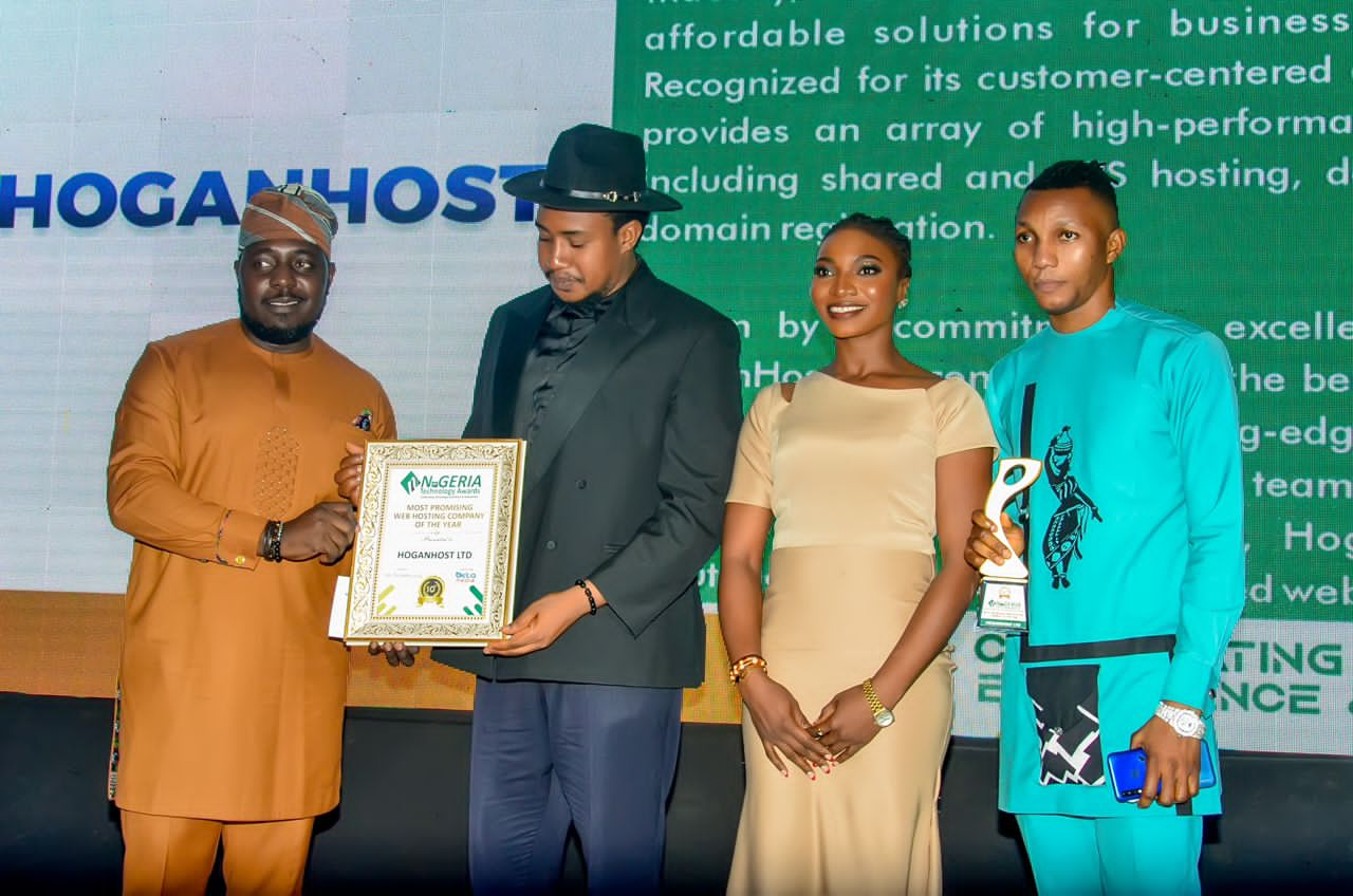 HoganHost wins most promising web hosting company at the Nigeria technology Awards 2024