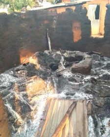 Remains of home set aflame in Unguwar Rogo village, Kajuru County, Nigeria, on Jan. 1, 2025. (Facebook Kaduna Political Affairs)