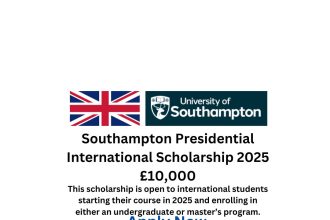 Southampton Presidential International Scholarship 2025 £10,000