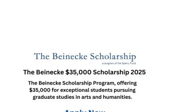 The Beinecke Scholarship 2025, $35,000