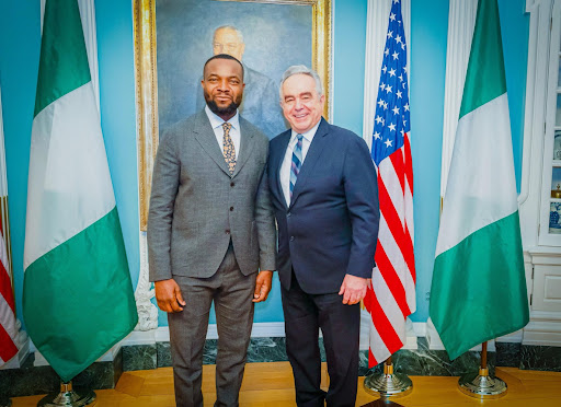 Nigeria's Minister of Communications, Innovation, and Digital Economy, Bosun Tijani and US Deputy Secretary of State Kurt Campbell.