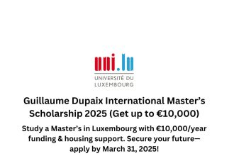 University of Luxembourg Master’s Scholarship – €10,000/year funding, housing support, and academic excellence. Apply by March 31, 2025!