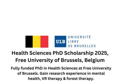 PhD scholarship at Free University of Brussels – Fully funded research in mental health, VR therapy, and forest therapy for adolescents.