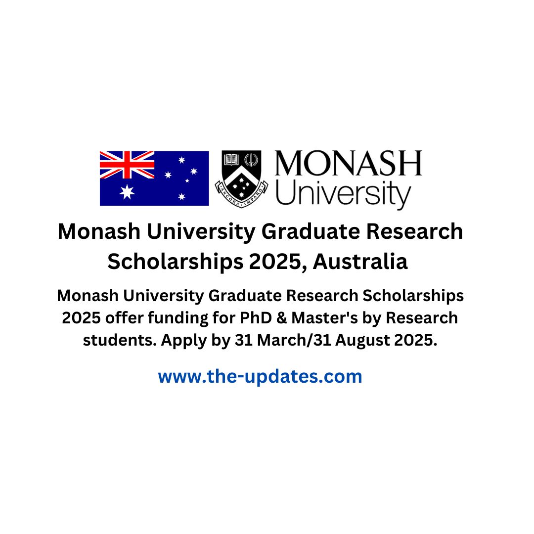 Monash University Graduate Research Scholarships 2025, Australia