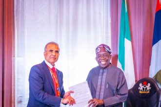 Airtel Africa chairman Sunil Bharti Mittal meets with Nigeria's President Bola Ahmed Tinubu at the State House in Abuja.