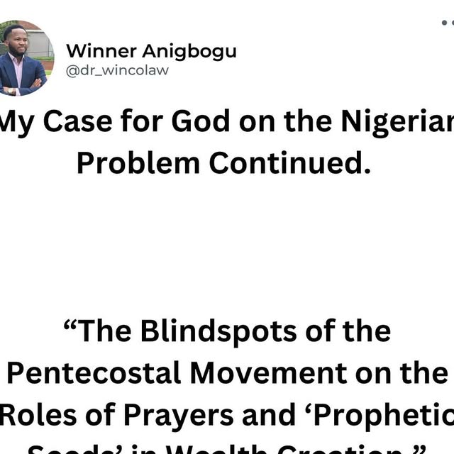 My Case for God on the Nigerian Quagmire Continued: Part 3a (please read the next post to get my full thought. Think with me before rushing to conclusions). . A few months ago, with the encouragement of friends and close acquaintances with whom I’ve had - Instagram