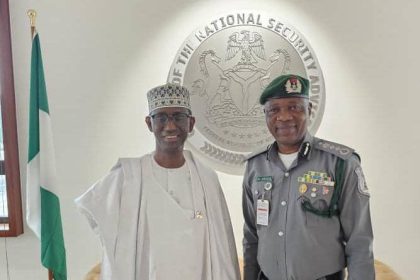 The Comptroller-General of Customs (CGC), Bashir Adewale Adeniyi MFR, and National Security Adviser (NSA) Malam Nuhu Ribadu