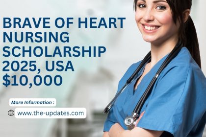 Nursing student studying with books and laptop, representing the Brave of Heart Nursing Scholarship opportunity.