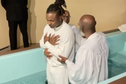 Pittsburgh Steelers' Kaleb Johnson gets baptized