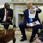 Trump shows South African president video of memorial to dead