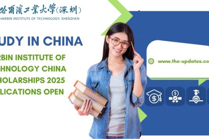 Harbin Institute of Technology Shenzhen campus with students and modern buildings, showcasing scholarship opportunities for international Master's and PhD programs.