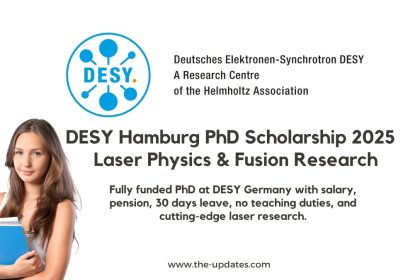 PhD students working in a high-tech laser laboratory at DESY Hamburg, Germany, as part of the fully funded fusion research program.
