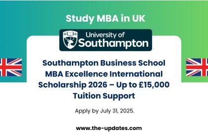 Southampton Business School campus offering MBA Excellence International Scholarships for international students in 2026