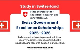 Swiss Government Excellence Scholarships – Fully funded program for international students including tuition, stipend, housing, and travel support in Switzerland.