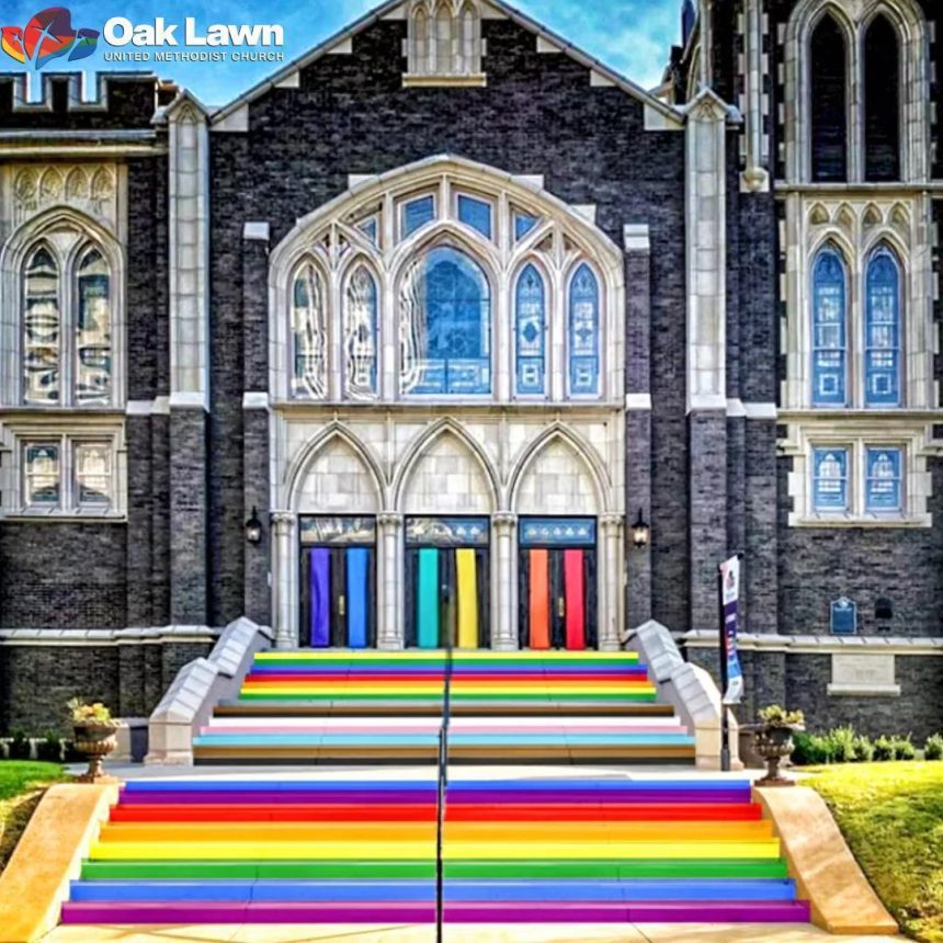UMC church paints steps in LGBT rainbow colors in opposition