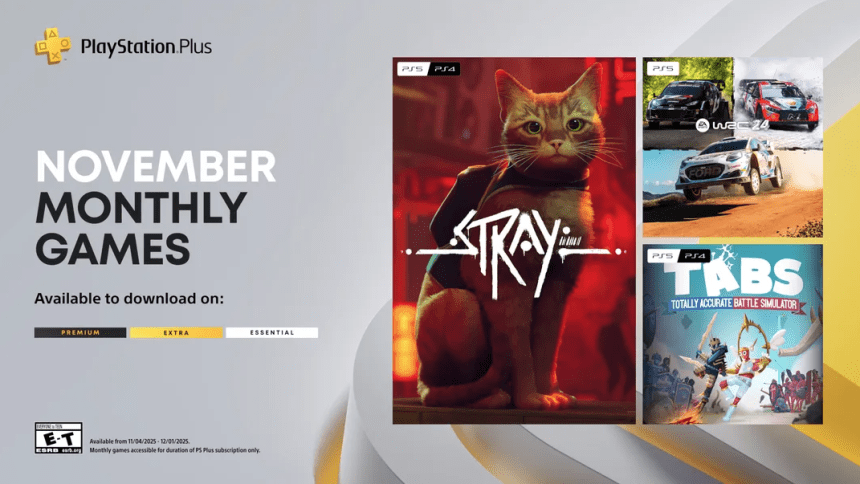 Stray leads November’s lineup of PS Plus games