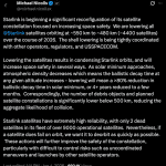 A screenshot of the X post by Starlink VP of engineering Michael Nicolls