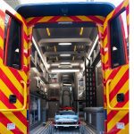 View of an ambulance interior for a Hollywood set